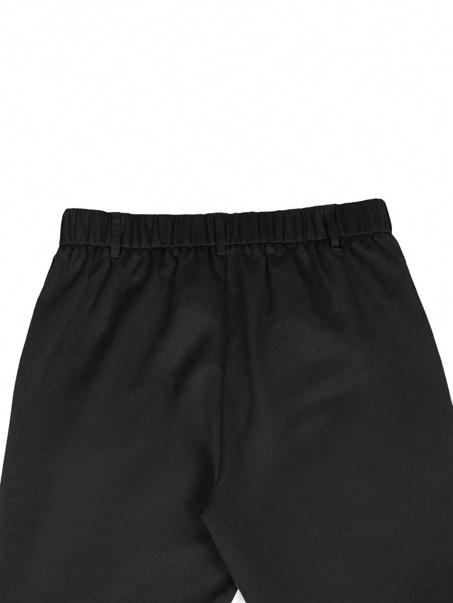 Manfinity Mode Men's Solid Color Zipper-Fly Straight Pants With Built-In Zipper Pocket