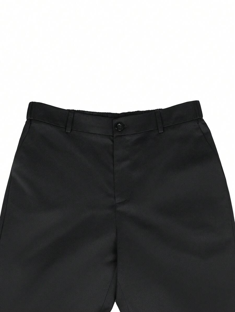 Manfinity Mode Men's Solid Color Zipper-Fly Straight Pants With Built-In Zipper Pocket