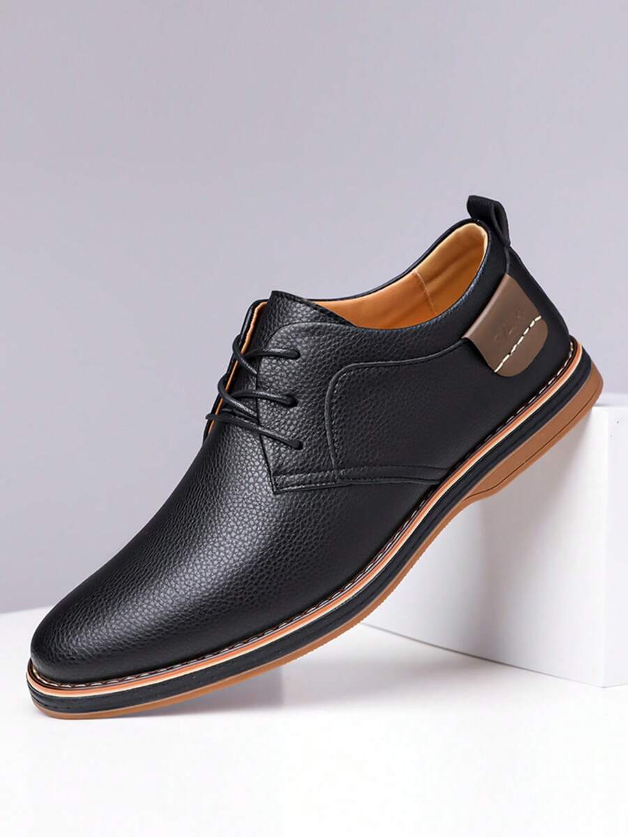 Men's Classic Formal Shoes, Lightweight Lace-Up Oxford Shoes For Business And Casual Wear