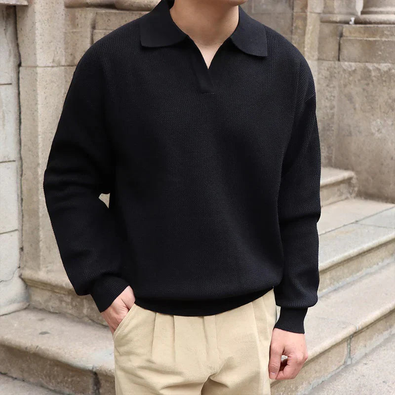 Refined V-Neck Polo