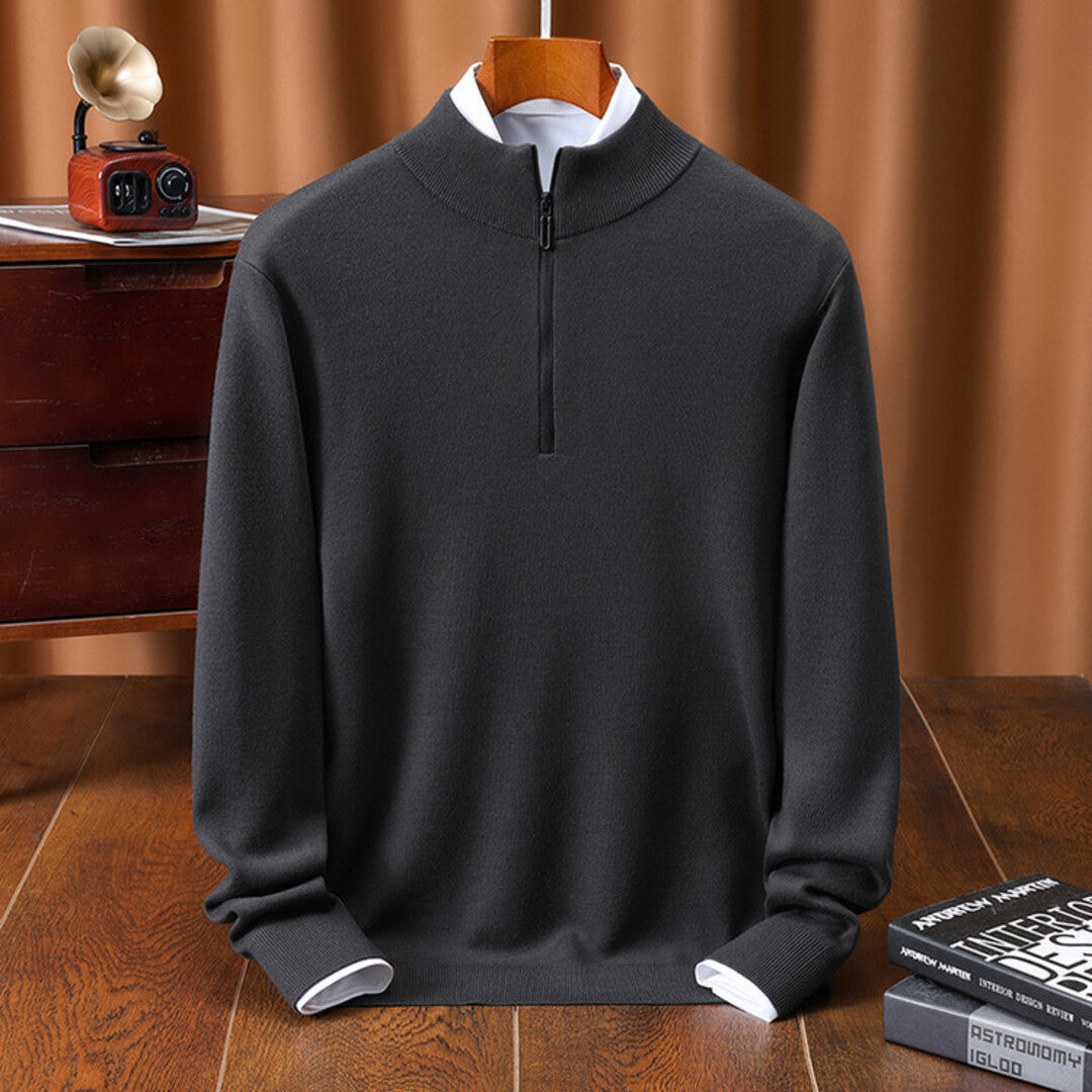 CLASSIC HALF-ZIP KNIT SWEATER