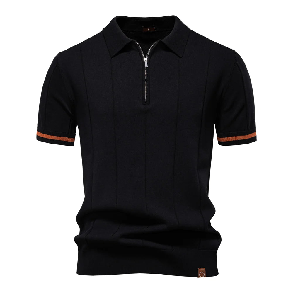 Adonis Pleated Knit Polo