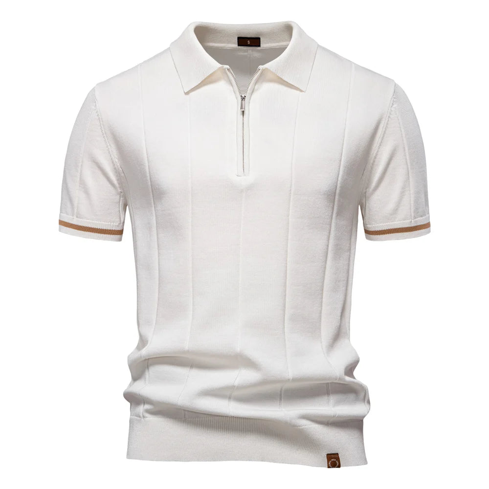 Adonis Pleated Knit Polo