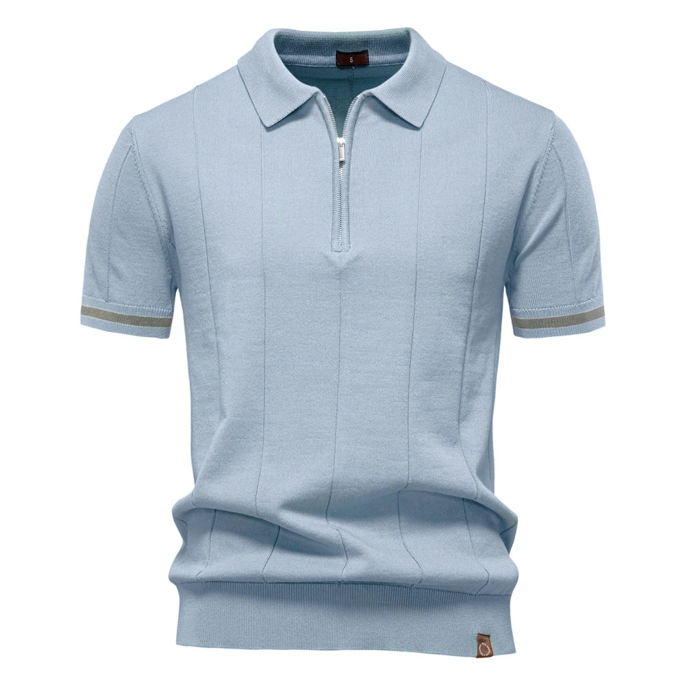 Adonis Pleated Knit Polo