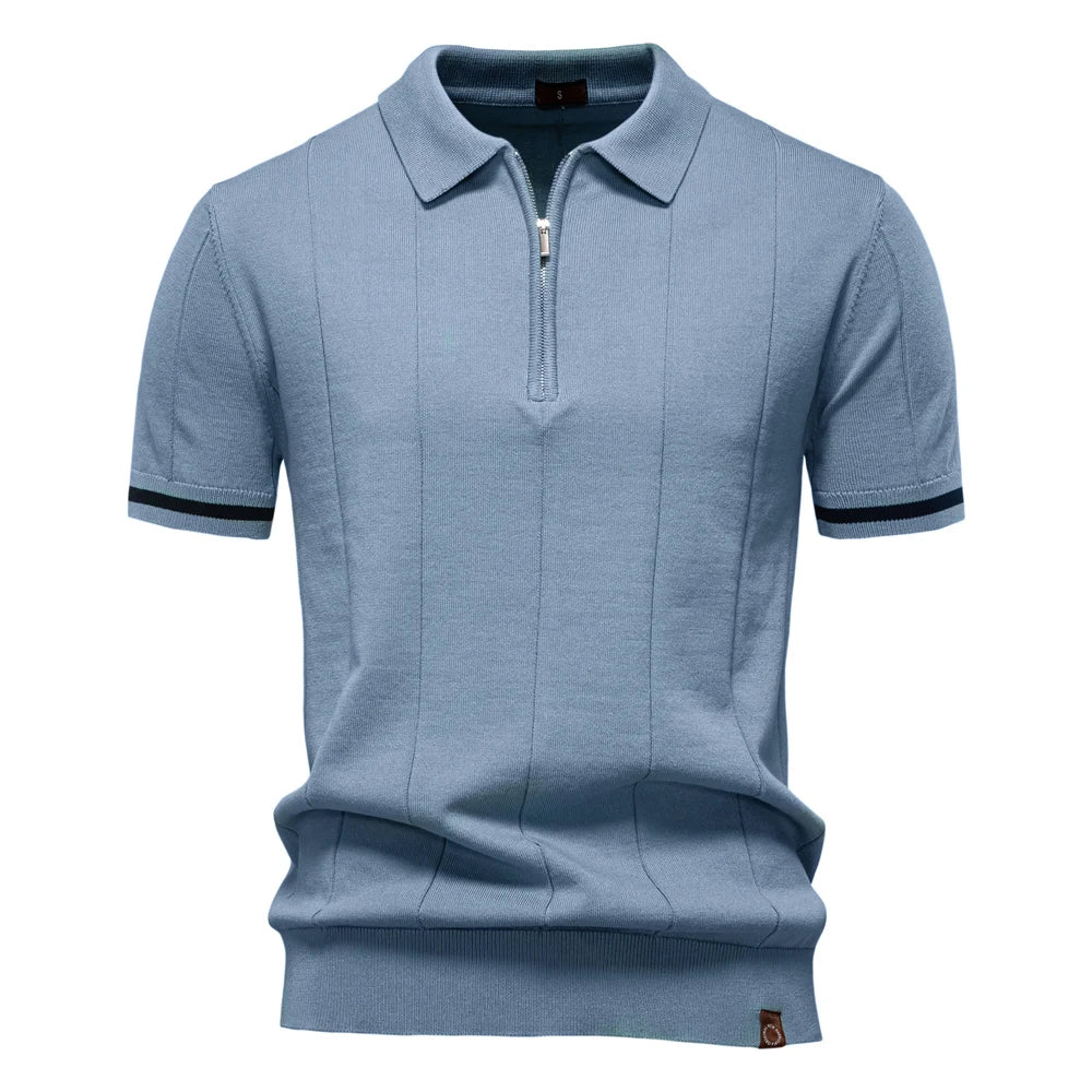 Adonis Pleated Knit Polo