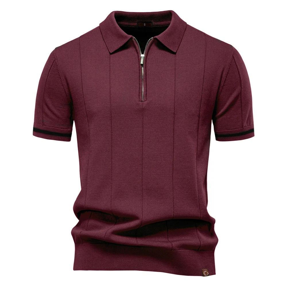 Adonis Pleated Knit Polo