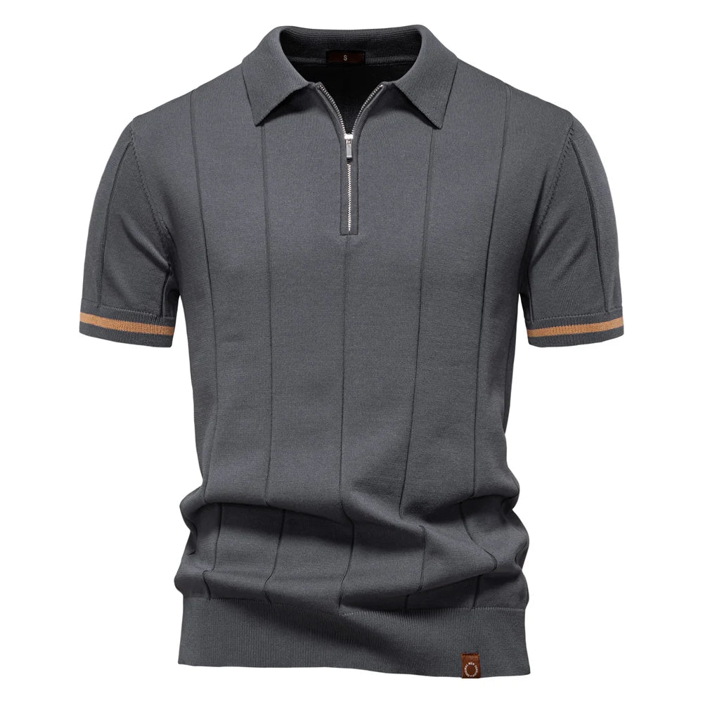 Adonis Pleated Knit Polo
