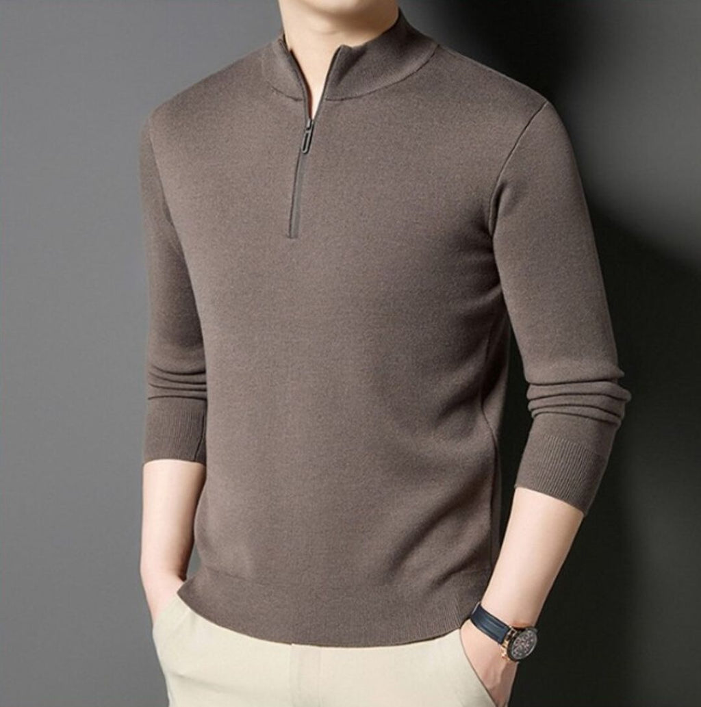 CLASSIC HALF-ZIP KNIT SWEATER