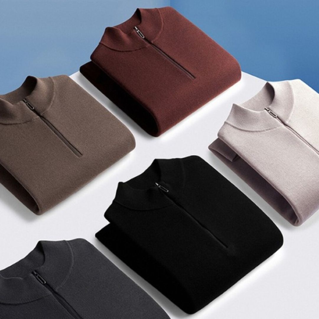 CLASSIC HALF-ZIP KNIT SWEATER