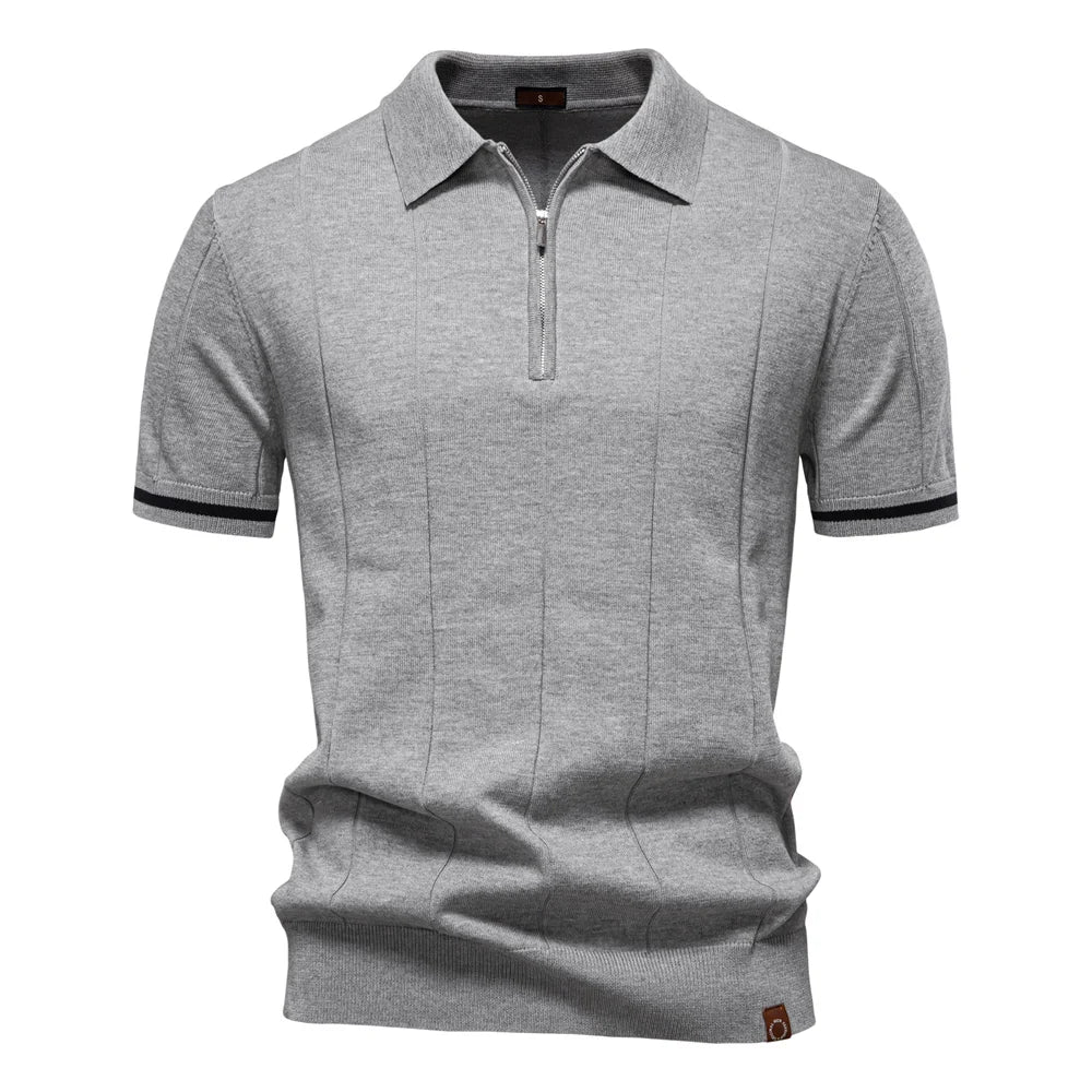 Adonis Pleated Knit Polo