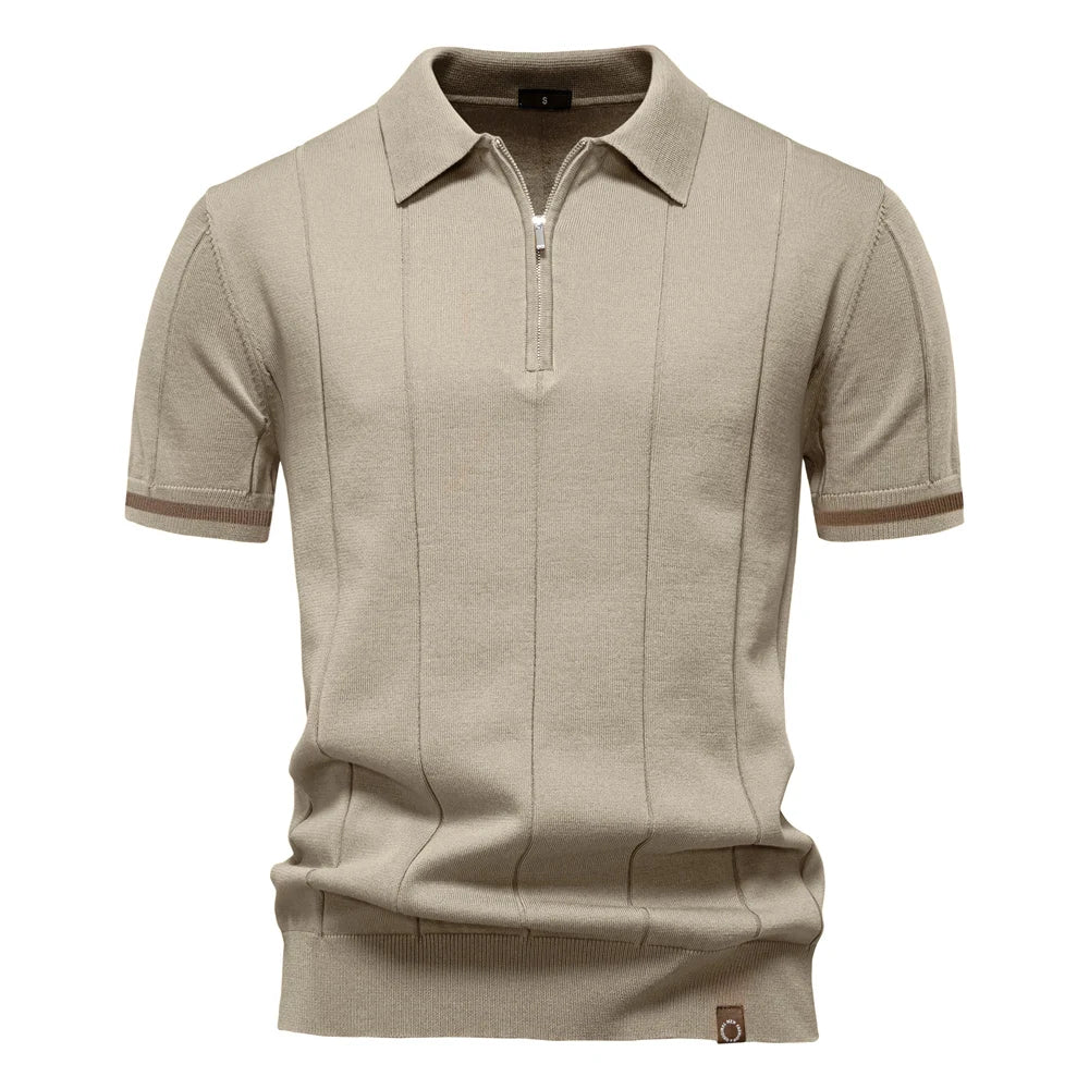 Adonis Pleated Knit Polo
