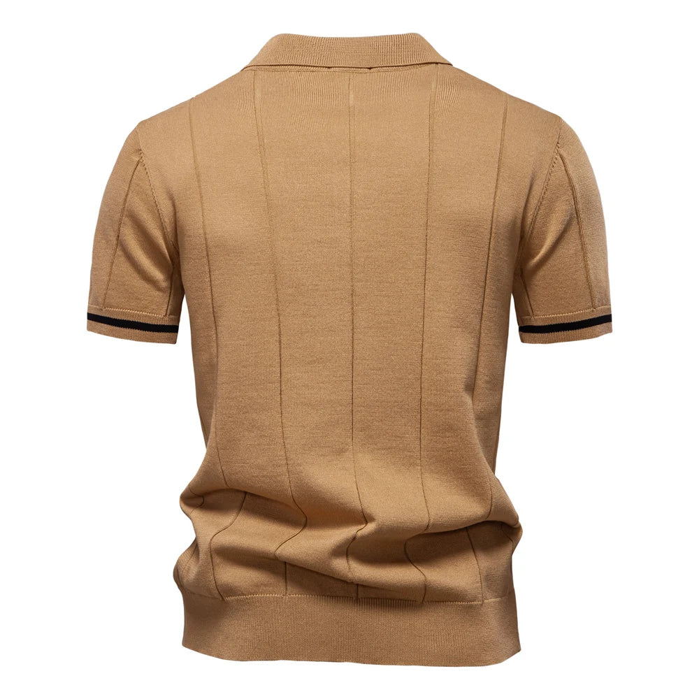 Adonis Pleated Knit Polo
