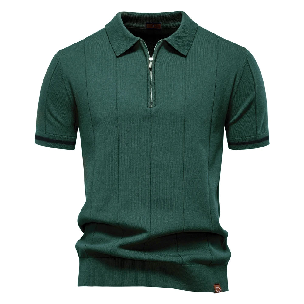 Adonis Pleated Knit Polo
