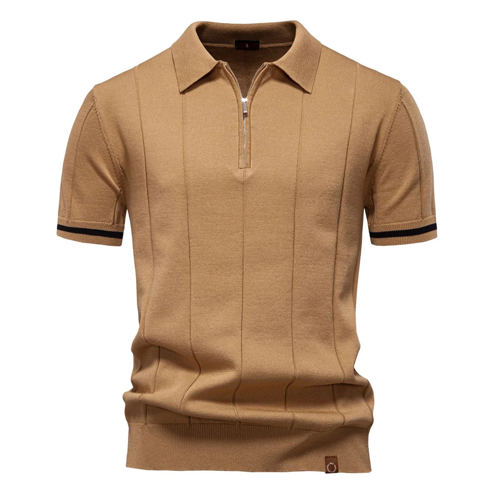 Adonis Pleated Knit Polo
