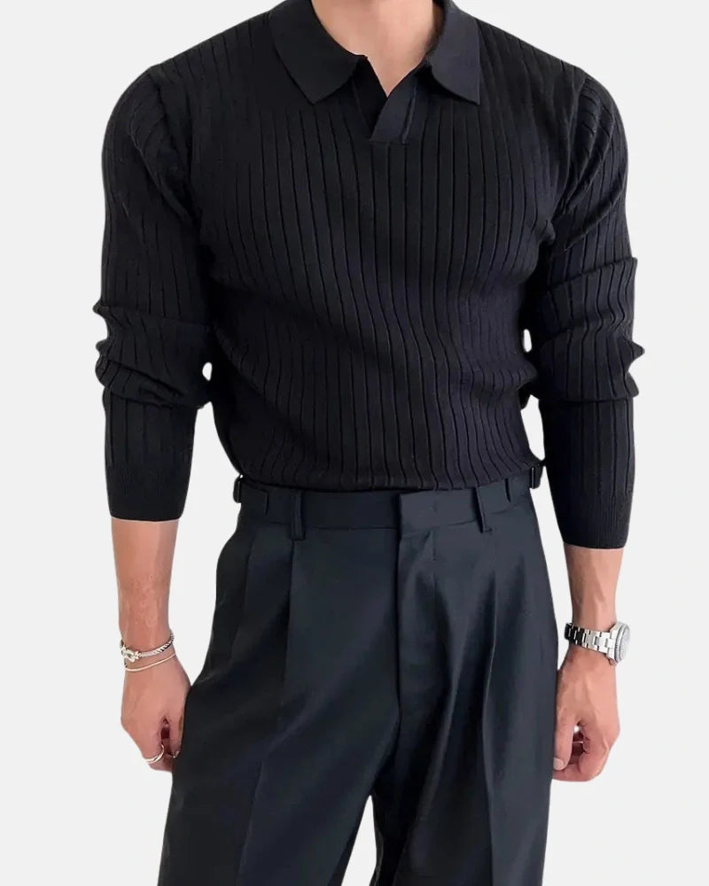 Hampton Ribbed Polo Sweatshirt